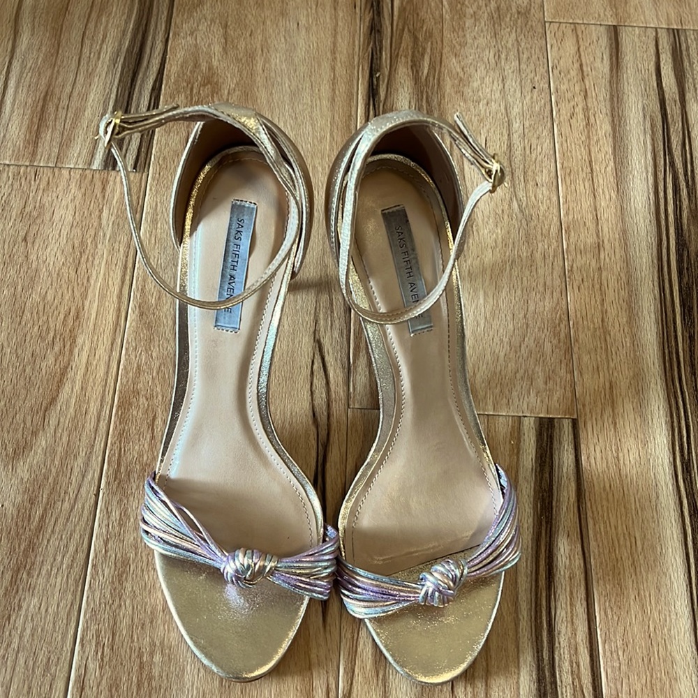 Gold Leather Strappy Sandal